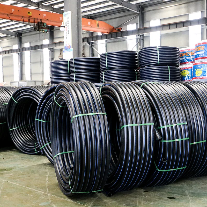 Diameter 50mm 63mm 32mm  3 Inch 2 Inch Black Plastic Pe Water Pipe Roll 100m 200m and 300m Hdpe Roll Pipe for Water Supply