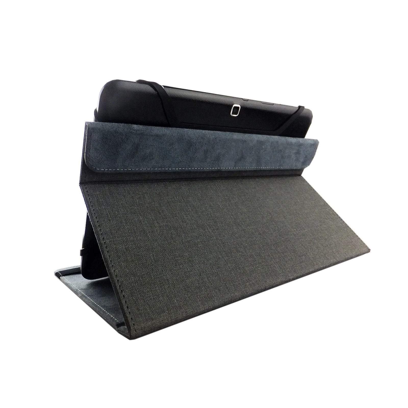 Customized One Fold Back Suction Pvc Gear Silicone Buckle High Quality Black Universal Tablet Case For Ipad