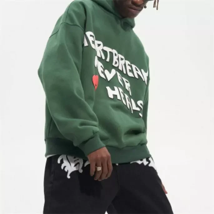 Custom Logo 3D Embossed No Drawstrings Sweatshirt Sport 360 GSM Fleece wear Hoodie