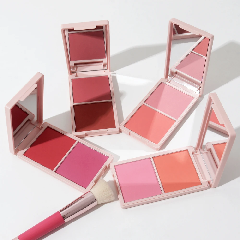 Custom Matte Shimmer Palette Blush Maquillage Creamy Powder Blush And Bronzer Palette High Pigment Private Label