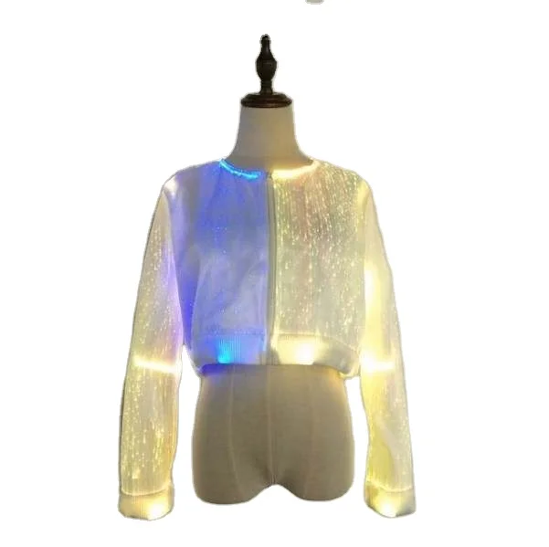 Colorful luminous clothing personality trend smart luminous fiber optic clothing
