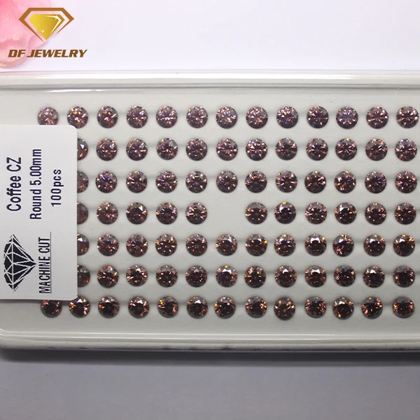 Machine Cut Gemstone Synthetic Round Shape Rodolite CZ