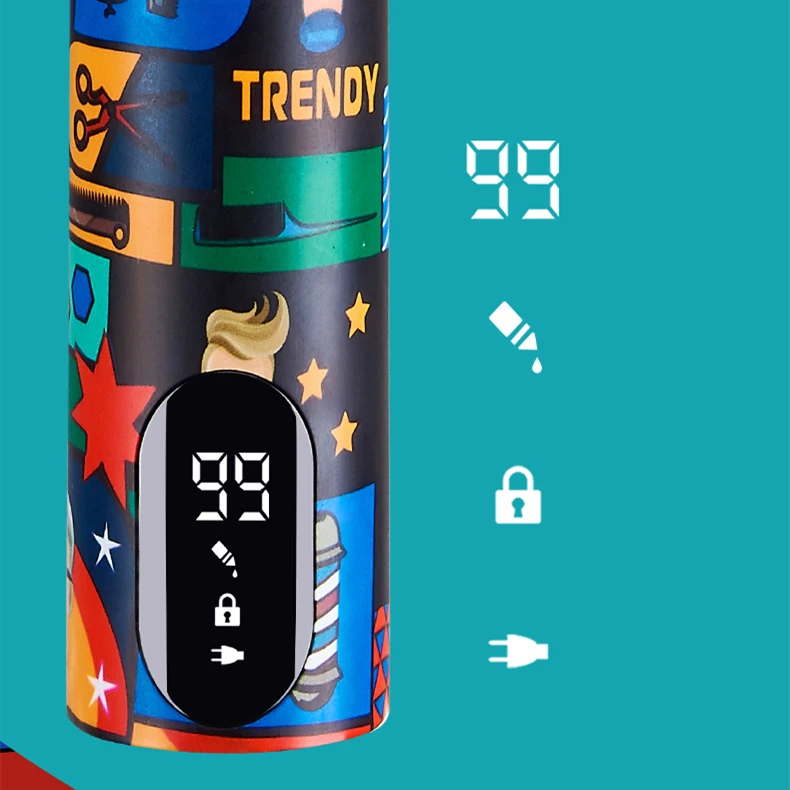 Профессиональная машинка для стрижки волос RTS из нержавеющей стали, перезаряжаемые машинки для стрижки волос с граффити-рисунком, мужские беспроводные машинки для стрижки волос T9