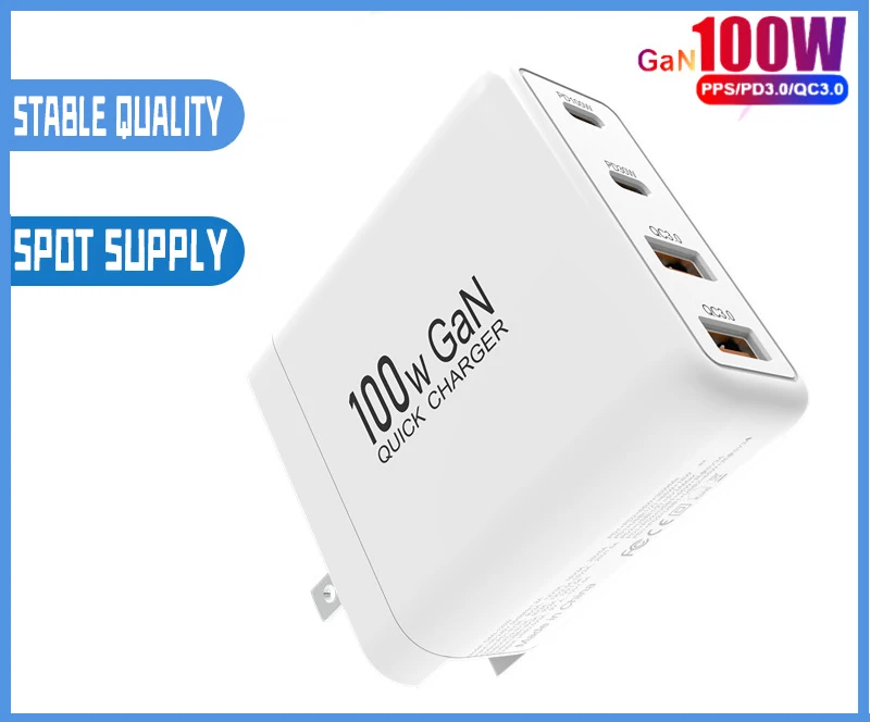 Foldable 100w EU US UK AU Fast Charge USB Type C Wall GaN Charger Set For Iphone Adapter