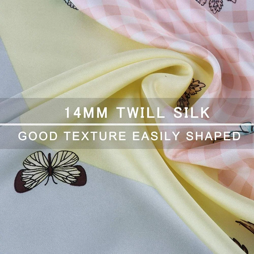 100% чистый Шелковый саржевый шарф из натурального шелка с цифровой печатью