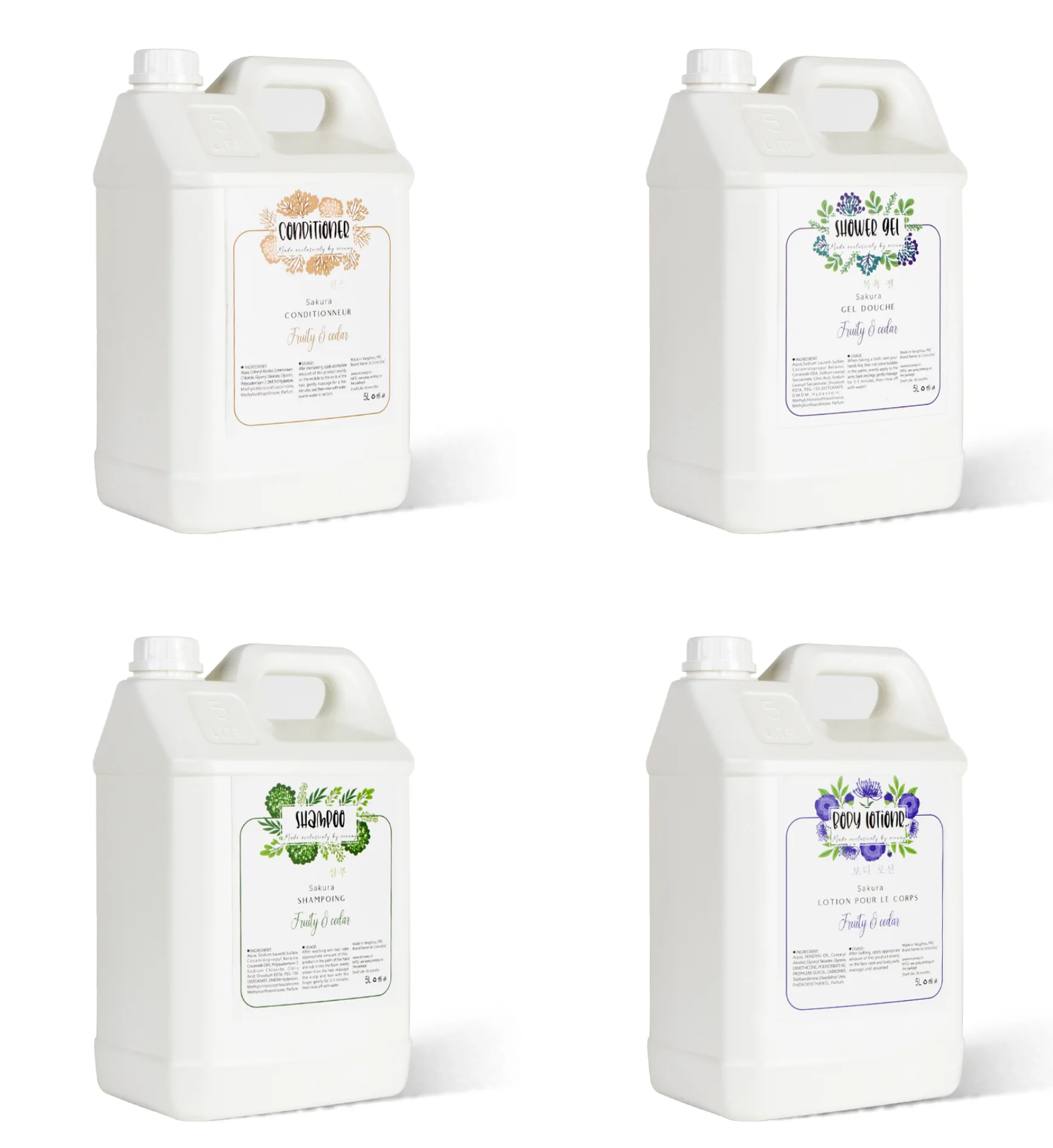 Заводская упаковка, салон, гостиничный шампунь для волос в бочке 5L