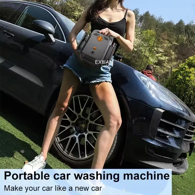 HF-6SSH Portable High-Power Lithium Car Wash Pump High-Pressure Water Gun with Wireless Charging car wash pressure washer