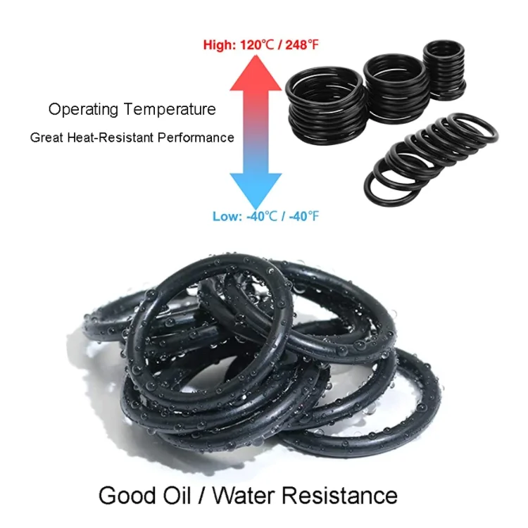 
1200pcs NBR Seal Ring Kit Nitrile Rubber NBR O-Ring Gasket Sealing O Ring for Auto Vehicle and Faucet Repair 