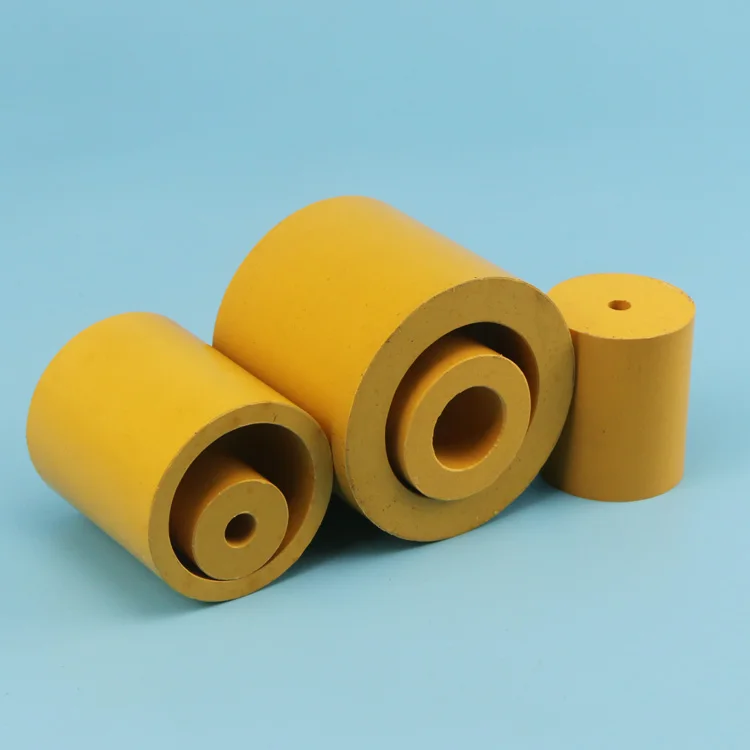 
Customized rptfe molding pipe yellow PI/PTFE molded tube 