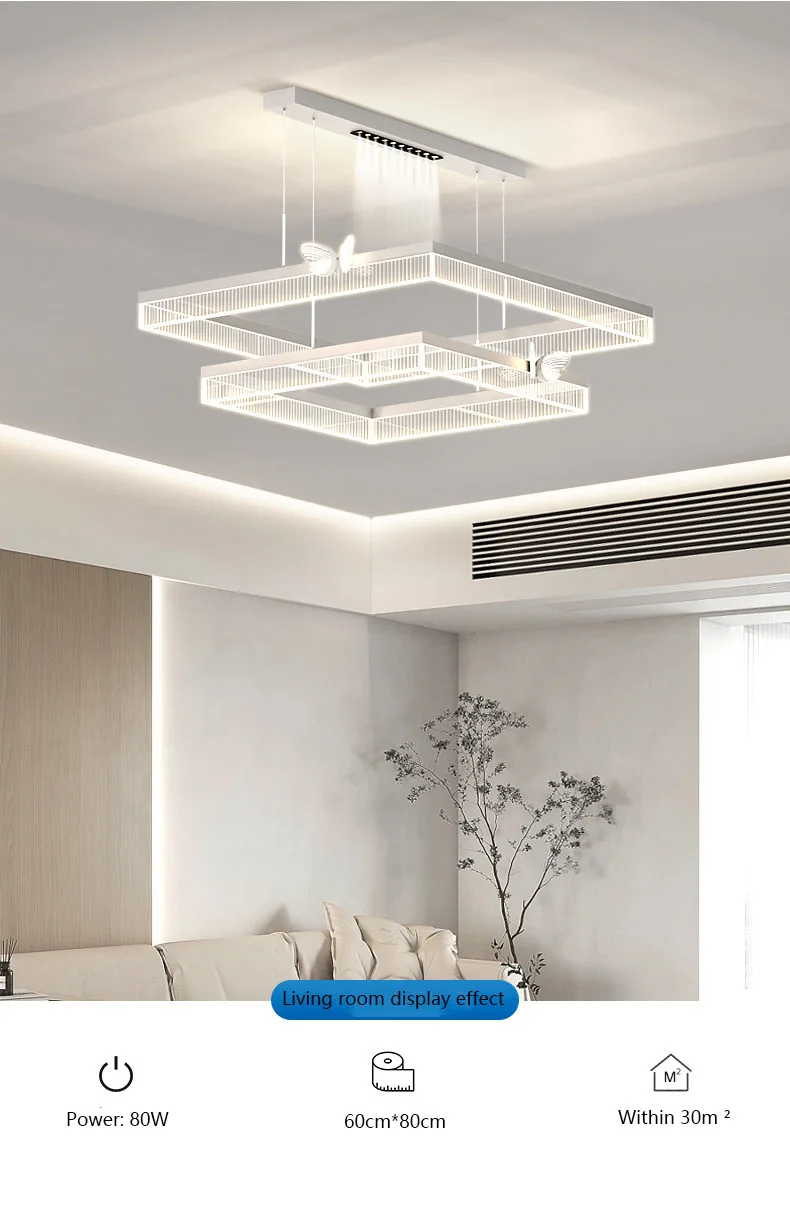 Italian Modern Simple Luxury Chandelier for Living Room LED Light Source Whole House Package Combination Acrylic Cover