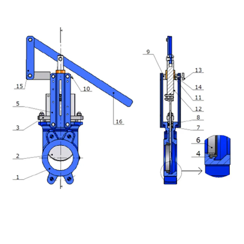 GGG 40 body  Knife Gate Valve with Lever type