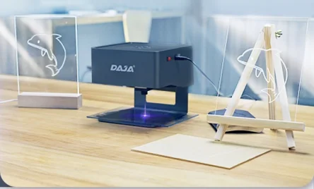 Daja DJ6 настольная маленькая лазерная машина с синим светом маркировка Неметаллическая бумага дерево кожа гравировальная