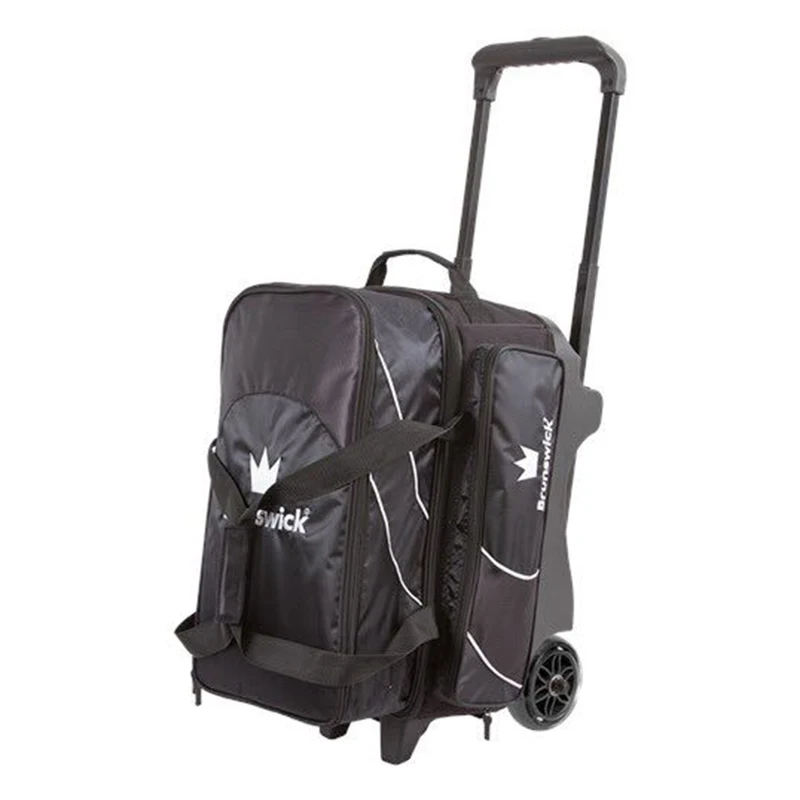 Bowling roller bag 2 ball s Double bags with wheels Black