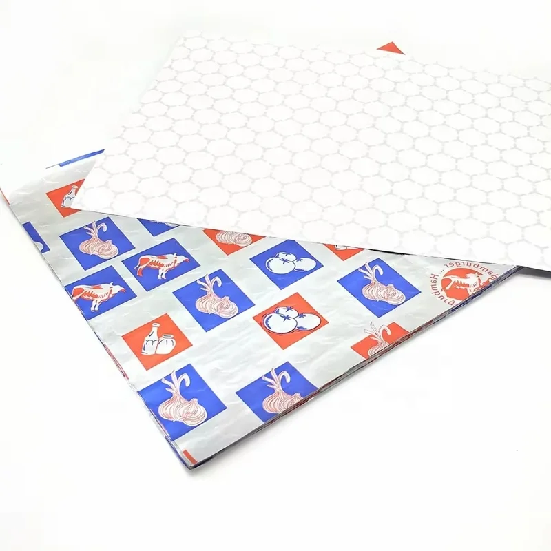 Cheap price Burger Foil Wrap Aluminum Foil Laminated Paper hamburger Wrapping Insulated Foil Wrapper