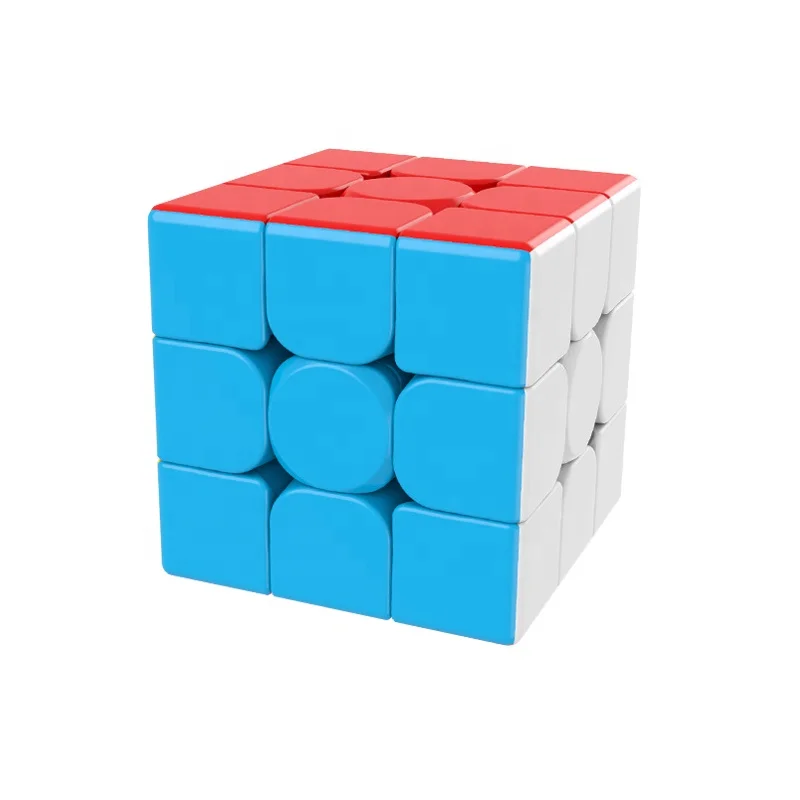 Brain Toy Speed Cube Plastic Turning Magnetic Magic Puzzle Game Solid Colour Magic Cube For Adult