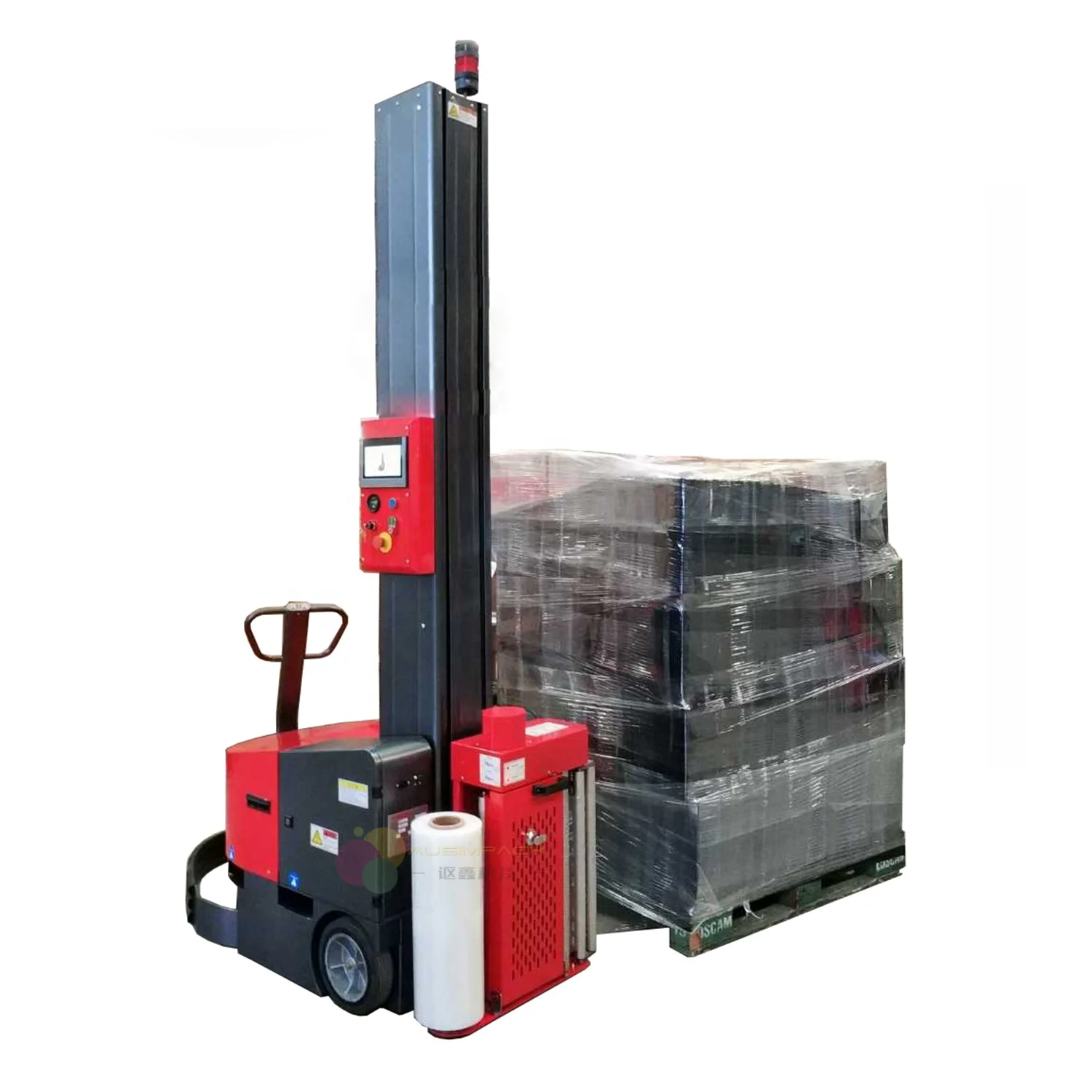 Высококачественная Автоматическая Роботизированная упаковочная машина для поддонов, самоходная упаковочная машина