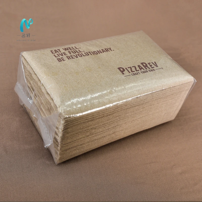 paper napkins factory custom printed dispenser interfold  napkins 16*21cm V fold  500pcs/12pack white&brown virgin pulp&recycle