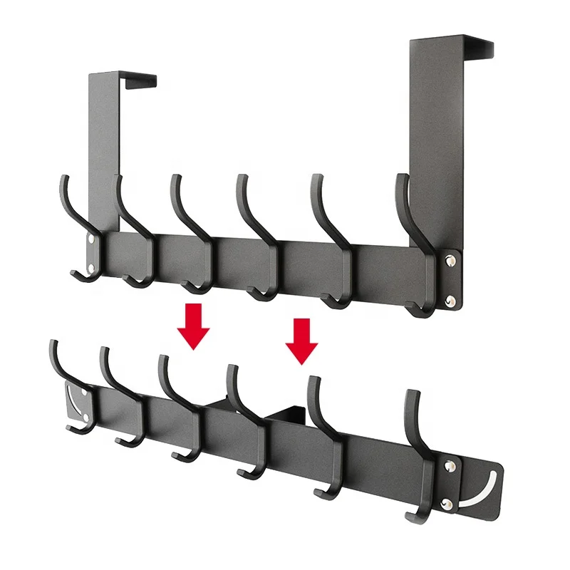 Over The Door Hooks Door Hanger Hooks Over The Door Towel Racks for Bathroom with 12 Coat Hooks for Hanging Clothes Coats Towels