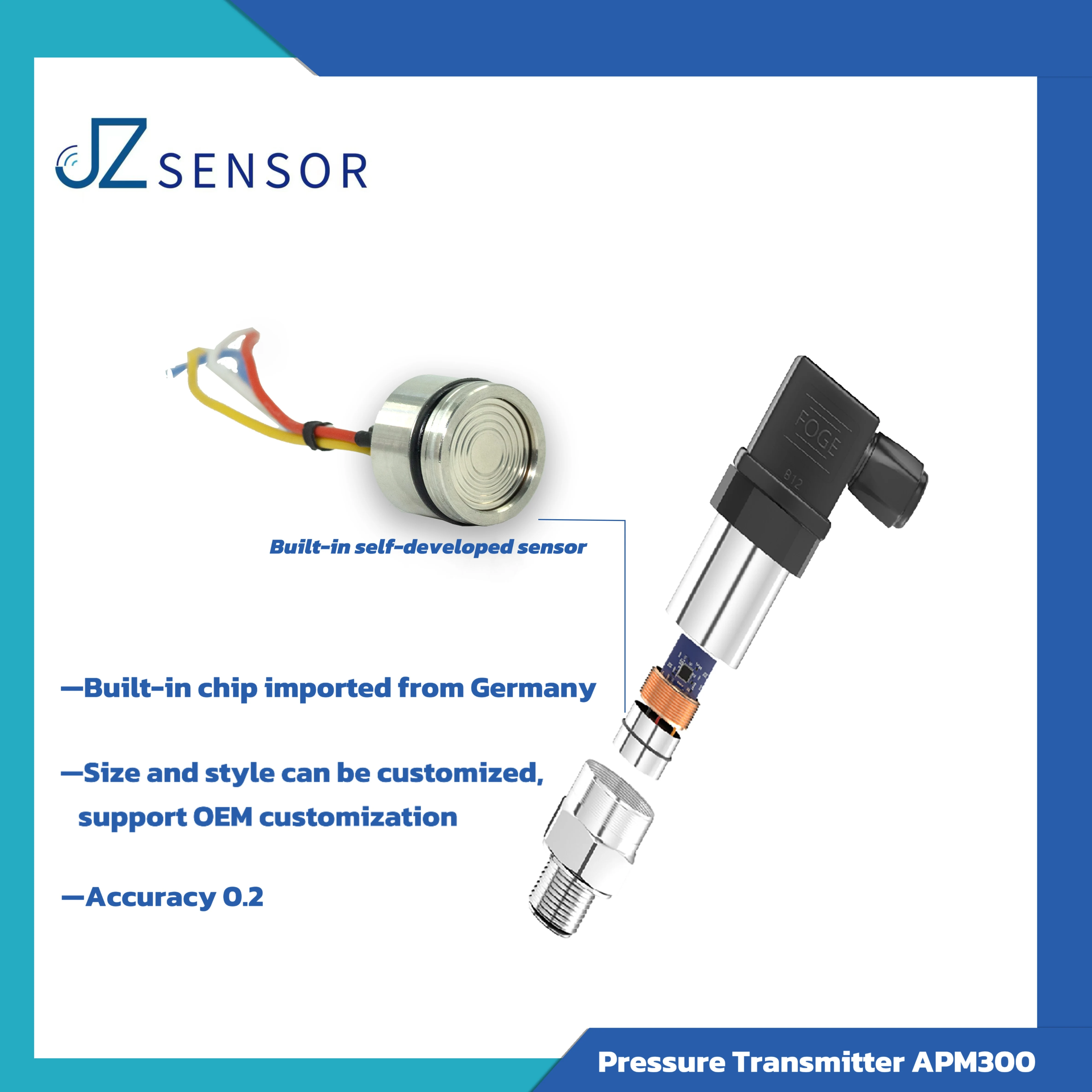 JZ Sensor4-20mA 0 5-4 5 В I2C датчик давления для контроля HVAC