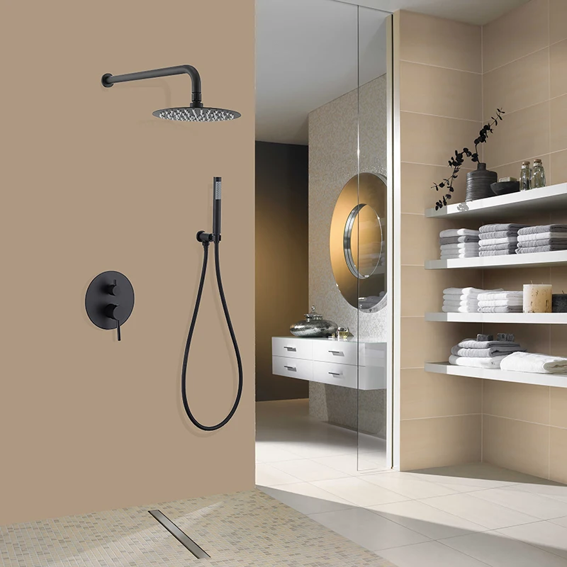 Guangdong Kaiping Professional hot sale Plastic Steel Rainfall Shower Head Wall Mounted Bathroom concealed Mixer Shower set