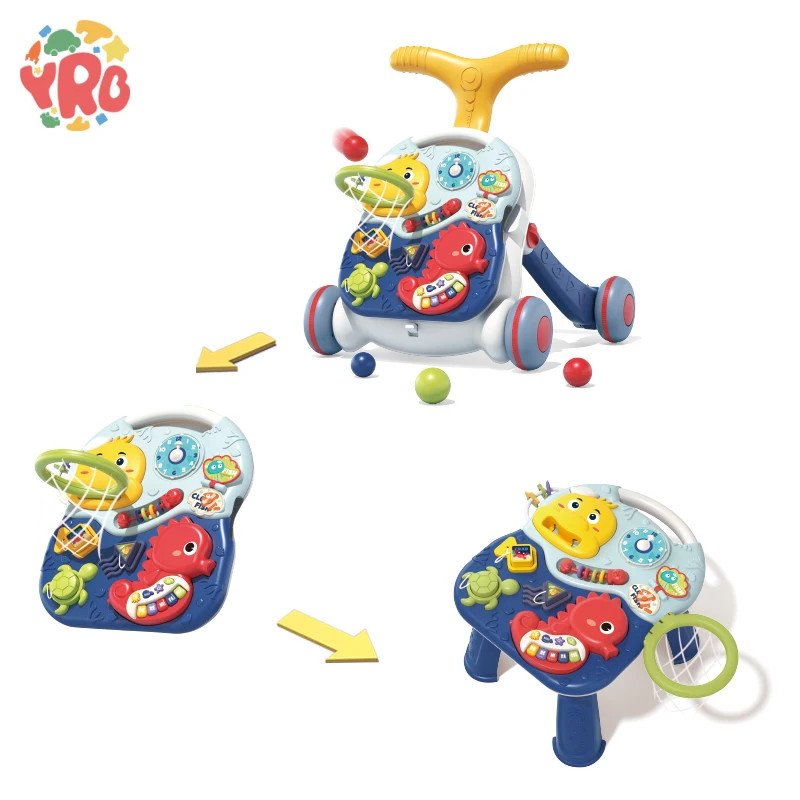 2 in 1 Multifunction Baby Learning Activity Cheap kids Musical Stroller Toy baby walker For Kids Gift