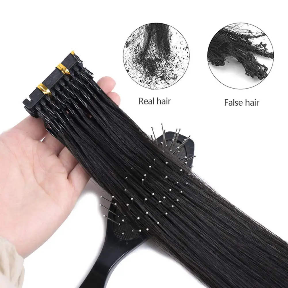 Factory Wholesale 100% Brazilian Cuticle Aligned Human Hair Natural Black Silky Straight 1st and 2nd 6D Hair Extension For Salon