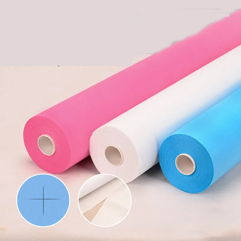 Disposable Non Woven Bed Sheet Roll Massage Table Paper Covers Non Woven Fabric Waterproof Spa Bed Cover for Beauty Salon Hotels