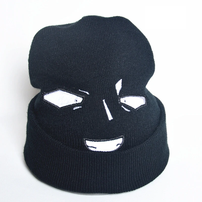 
 Новый стиль, лидер продаж, осень и зима, забавная вязаная шапка, шапка со смайликом, забавная шапка с вышивкой для пар, оптовая продажа  