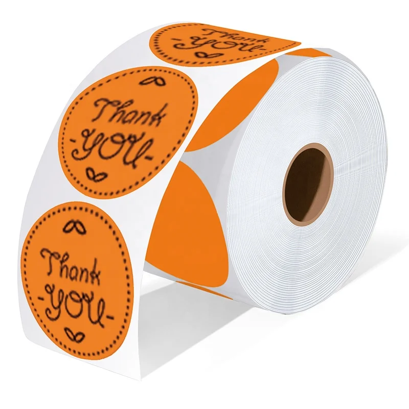 Professional custom printed color thermal stickers 2 * 2 inches 750PCS/roll circular label stickers