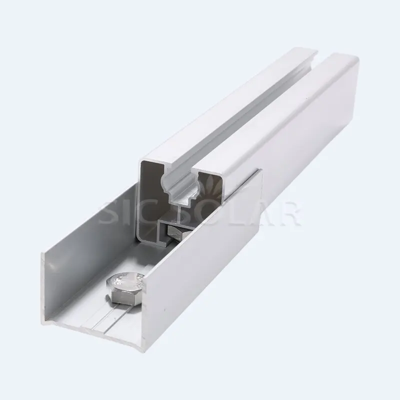 Solar rail splice 40x40 aluminum rail connector pv aluminum track