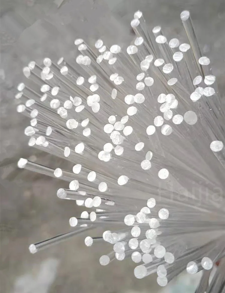 
customizable size straightening stiff PMMA plastic side glow fiber optic 