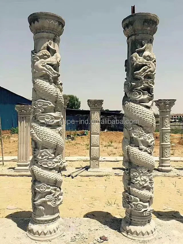 35cm 14 inches Precast Concrete Dragon Decorative Plastic Pillar Column Mold