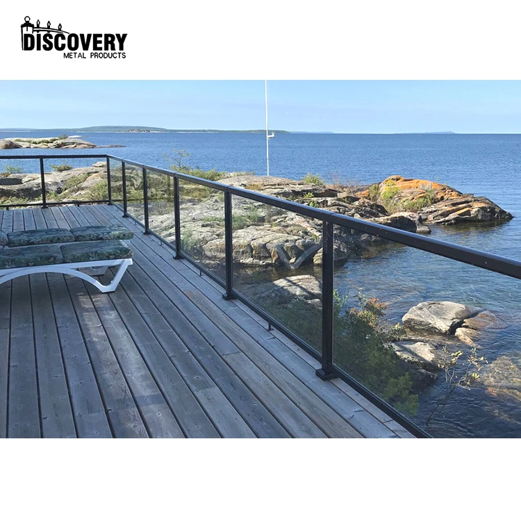 aluminum handrails Balcony/terrace glass railing modern design for aluminum railing balcony glass railing with or without frame