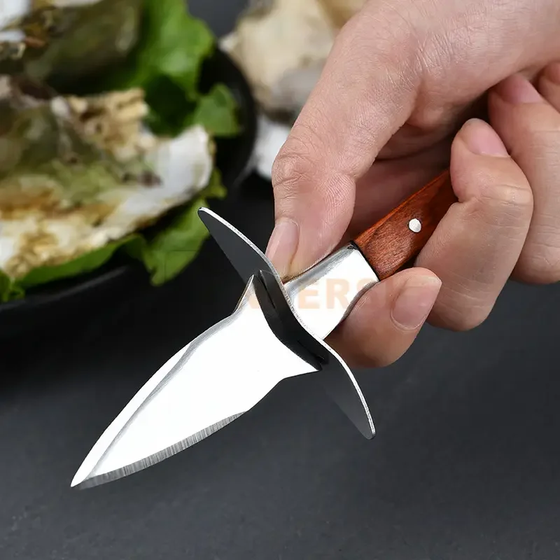 Premium  oyster shucker opener r seafood opener tool oyster knife with wood handle