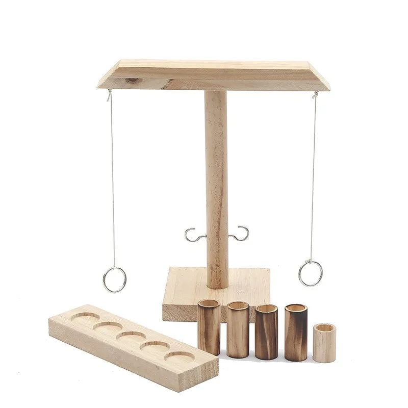 Wooden Ring Toss Games for Adults Yard Games Patio Decor Outdoor Indoor Wooden Hook and Ring Game for Bars Home Party