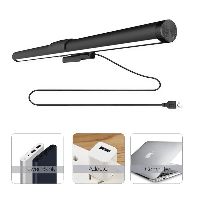 Office Desk Computer Monitor Lamp USB Screen Hanging Computer Monitor LED Lights Bar Adjustable Light RGBIC Pro Clip Lights