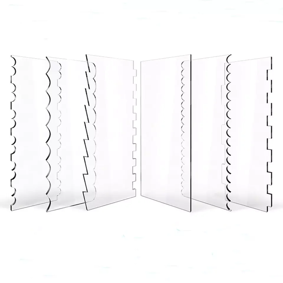Reusable Clear Acrylic Tall Cake Scraper Fluorescent Colorful Food Grade Acrylic Icing Scraper For Cake