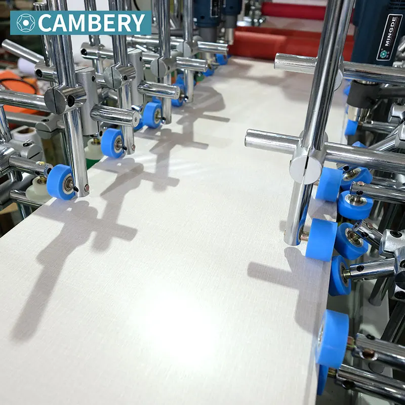 
300mm Cambery woodworking profile wrapping machinery aluminum sheet PVC paper PUR laminating wrapping machine 