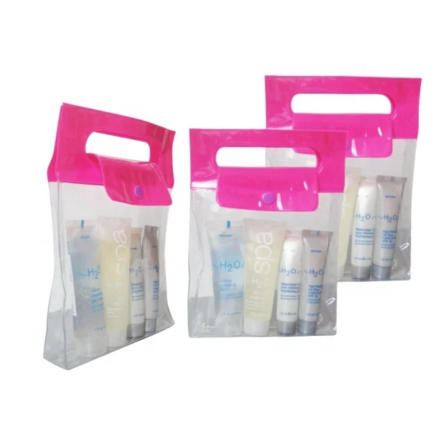 Gift Fashion customized waterproof travel PVC Vinyl Cosmetic Makeup Organiser Bag with Button