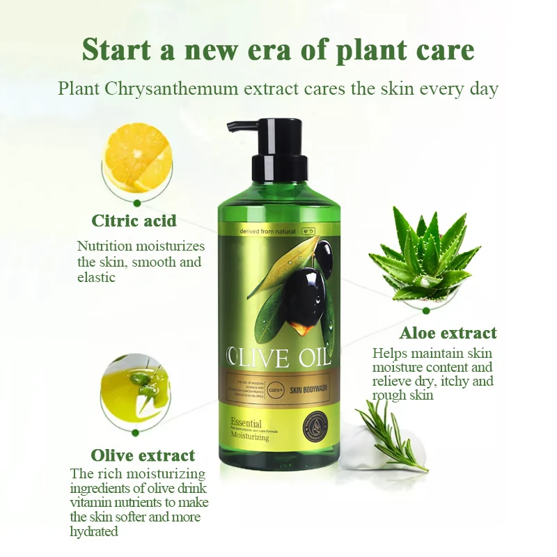 Professional OEM manufacturer skin whitening shower gel olive oil body wash for men