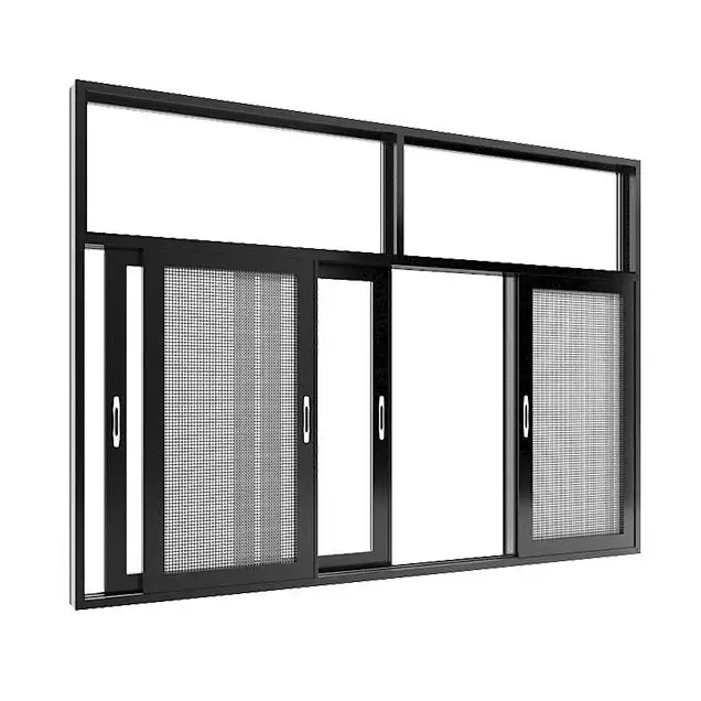 hot sale sliding glass window with mosquito net aluminium pull and push window with flying net sliding window manufacturer