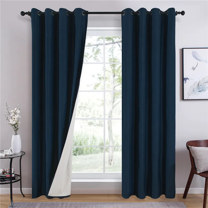 Modern simple curtain 100% white blackout curtains for living room curtain ready to ship