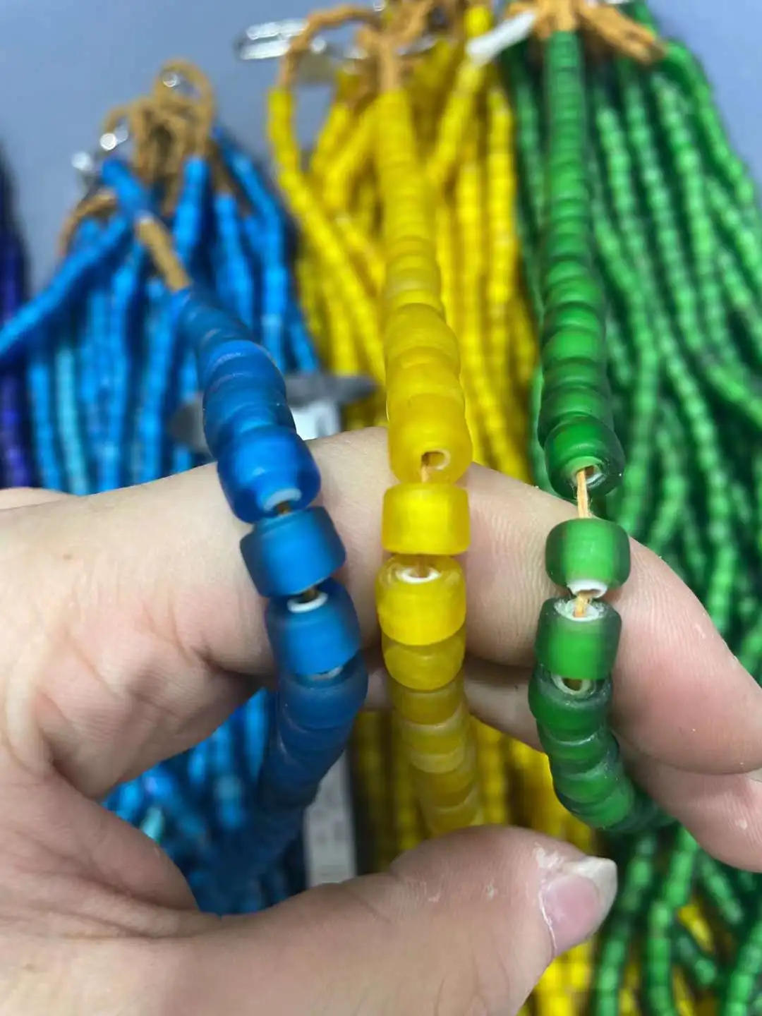 Wholesale Ancient Glazed Round Shape Multicolor Wheel Bead Glazed Archaize Glazed Beads Old Glass Beads Necklace Bracelet