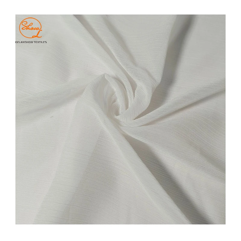 Lightweight 41gsm 15D composite  shunyu crepe white chiffon fabric dress scarves fabric