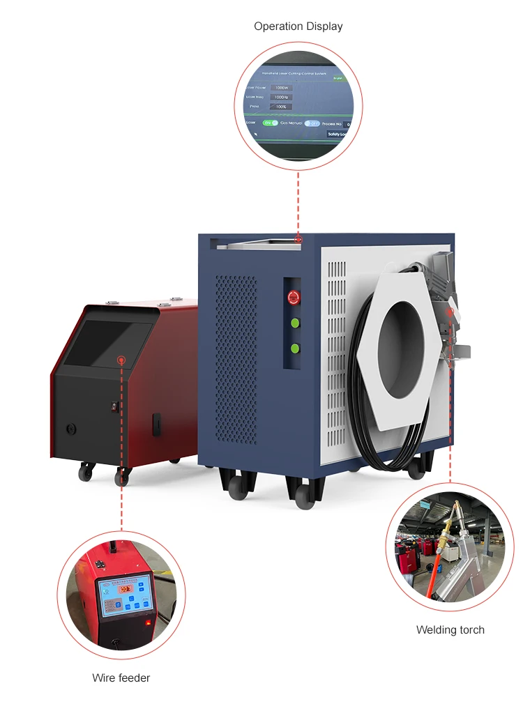 High Efficiency 1500W 3 in 1 Multifunctional  Air Cooled Laser Metal Welding Machine With CE Certified