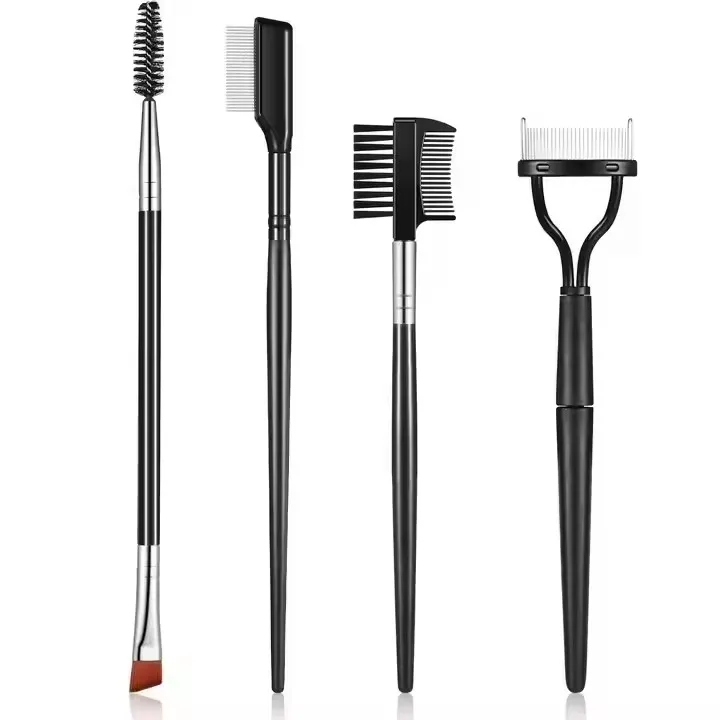 Wholesale Eyelash Comb Separator Eyelash Brush Metal Mascara Tools Steel Brow Brush Metal Lash Comb for Eyelash