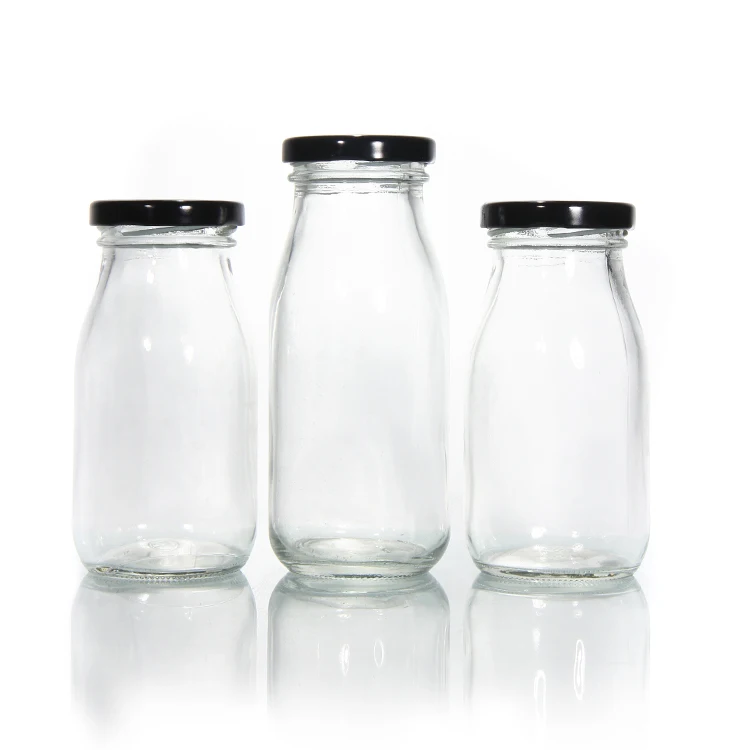 8Oz 250Ml Custom Label Soft Drink Lead Free Nice Glass Bottles For Milk Beverage Juice