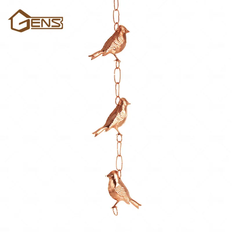European style bird design Eco Friendly copper rain chain and downspout