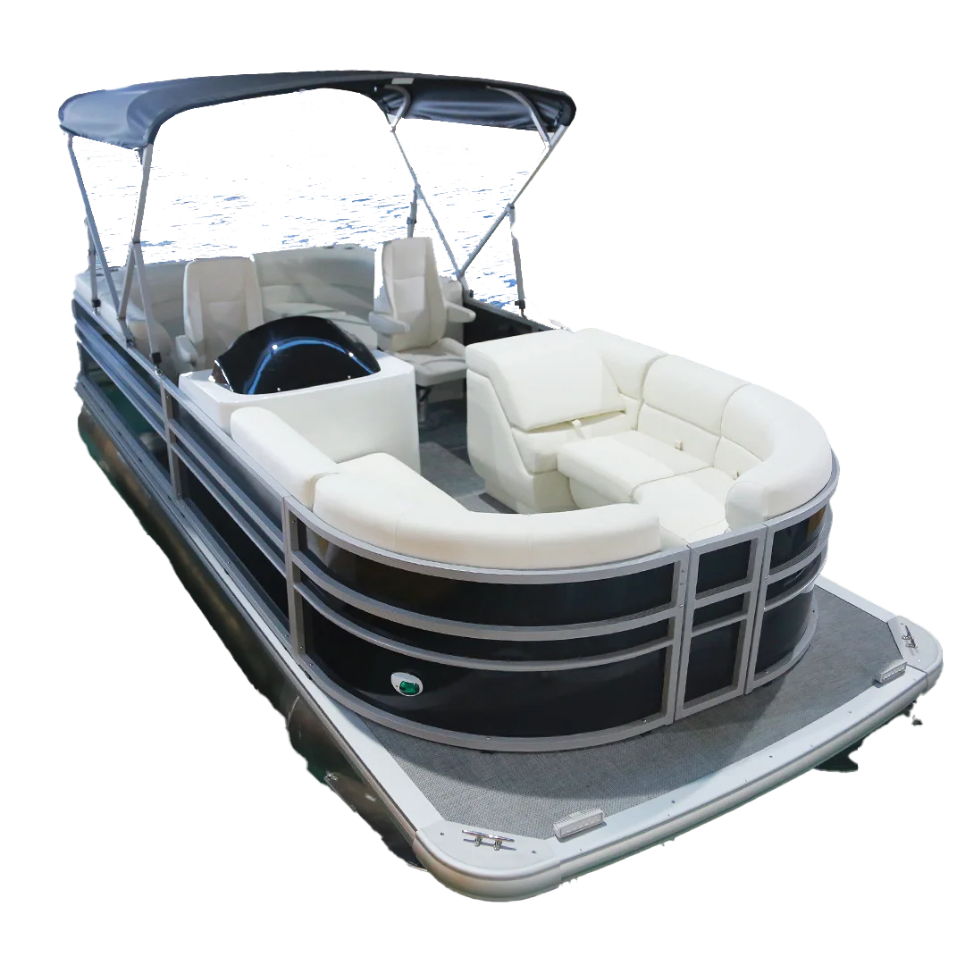 Kinocean 25FT Best Quality Full Welded Aluminum and Fiberglass Pontoon Boat with Engine for Water Entertainments