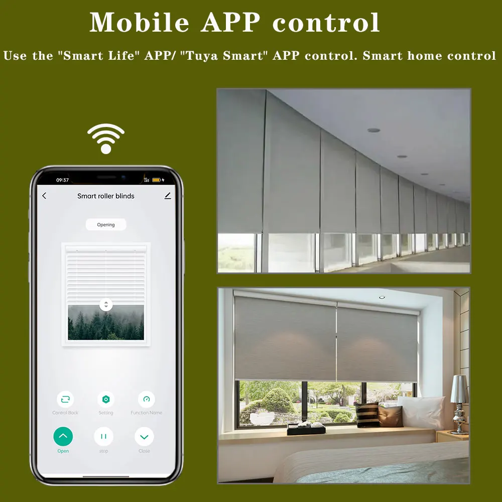 Lifelibero Tuya Zigbee Alexa Google Home App Remote Control Motorized Faux Wood Blind Motor Smart For Home Decoration